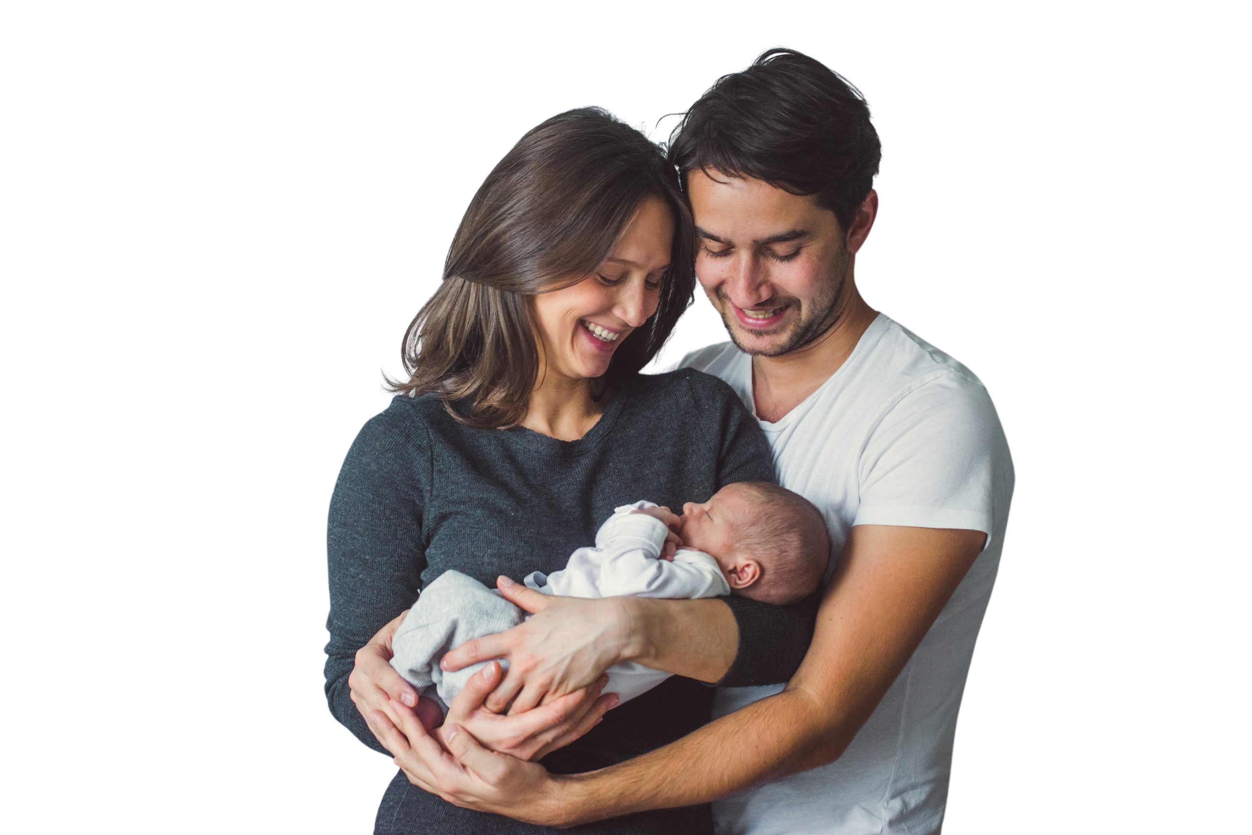 Couple holding baby